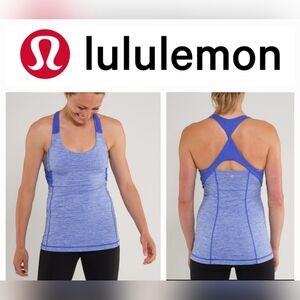 Lululemon Spin Me Tank Top in Heathered Rocksteady Blue Sz 12